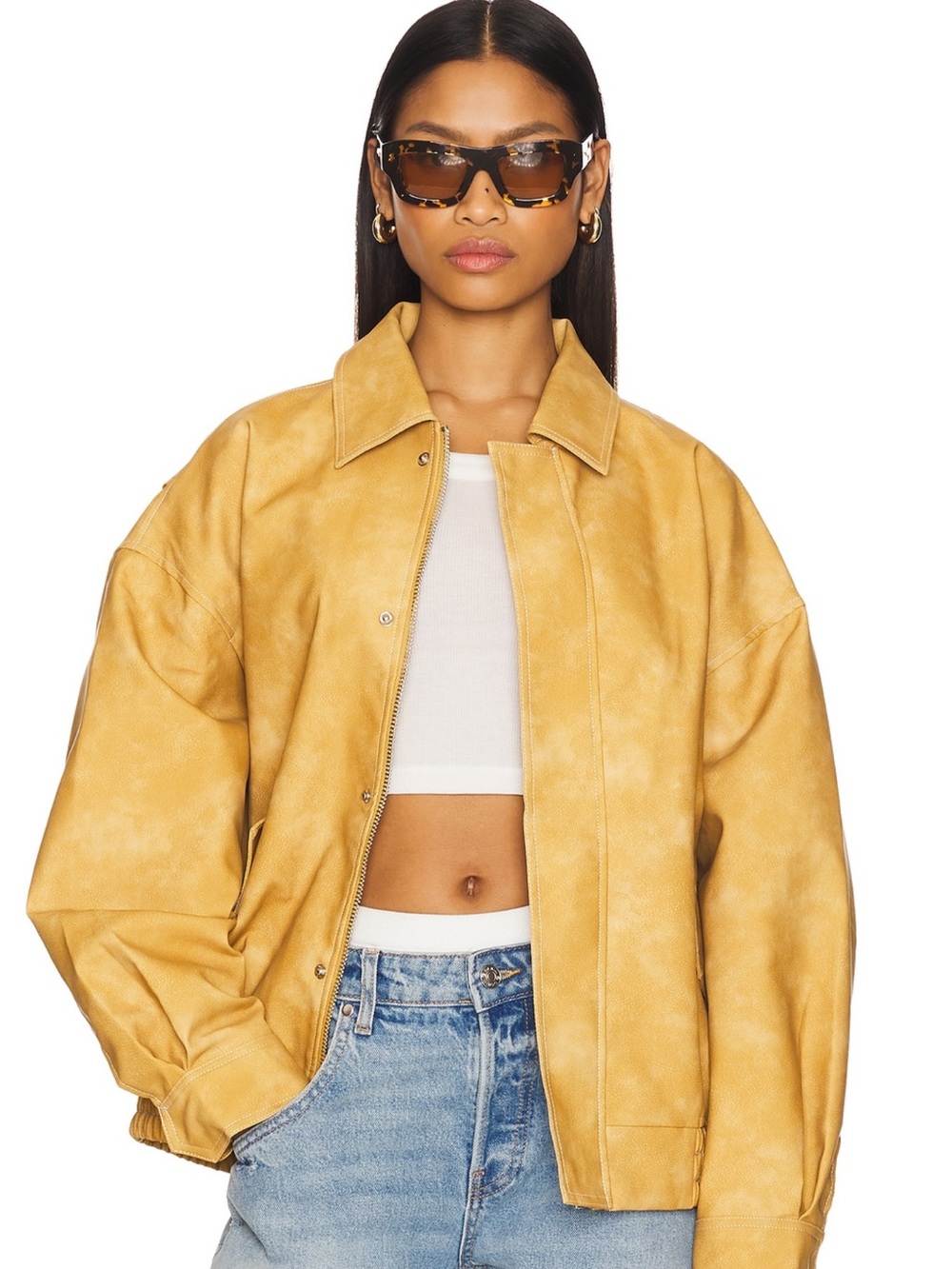 Women’s Oversized Faux-Leather Jacket - Lioness